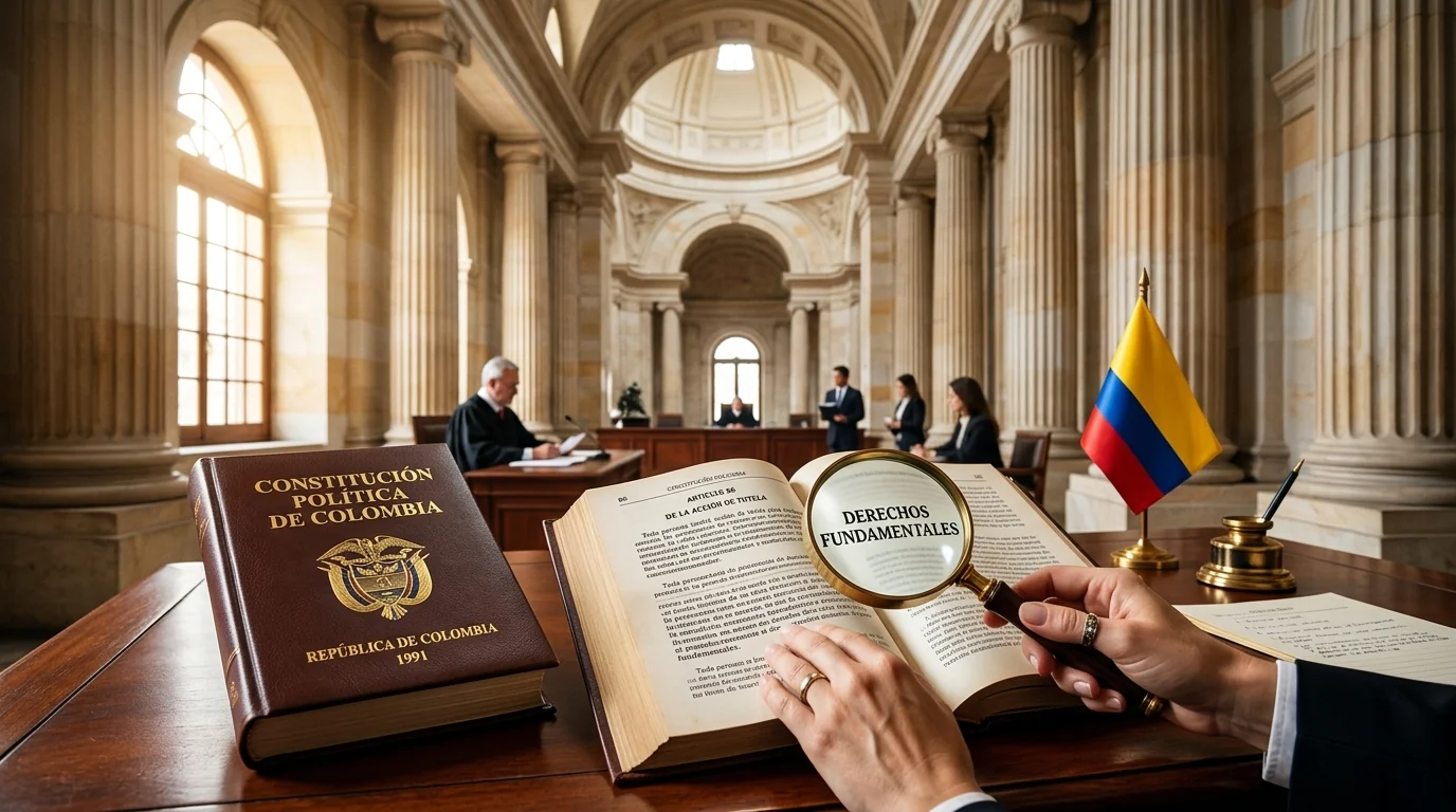 Constitución Política de Colombia en análisis de derechos fundamentales ante el Palacio de Justicia